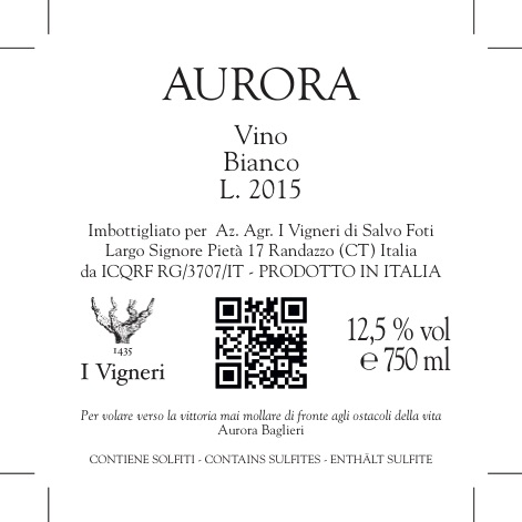 Etichette Retro I Vigneri Aurora per Aurora 2016